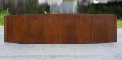  Lane Furniture Uncommon Lane Architectural Walnut Coffee Table with Upturned Ends Cane Shelf - 4232417