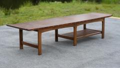  Lane Furniture Uncommon Lane Architectural Walnut Coffee Table with Upturned Ends Cane Shelf - 4232443