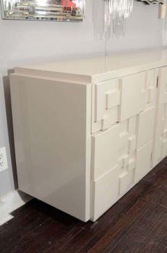  Lane Furniture White Lacquered Lane Furniture Brutalist Dresser in the Manner of Paul Evans - 3105663