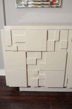  Lane Furniture White Lacquered Lane Furniture Brutalist Dresser in the Manner of Paul Evans - 3105671