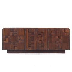  Lane Staccato Lane Stacatto Brutalist Mid Century Walnut Lowboy Dresser - 3842672