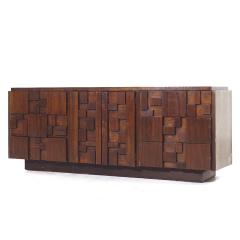  Lane Staccato Lane Stacatto Brutalist Mid Century Walnut Lowboy Dresser - 3842674