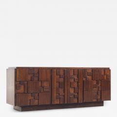  Lane Staccato Lane Stacatto Brutalist Mid Century Walnut Lowboy Dresser - 3848728