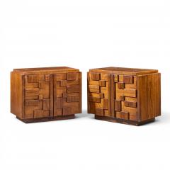  Lane Staccato Lane Staccato Brutalist Mid Century Nightstands Pair - 4570268