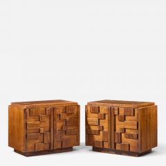  Lane Staccato Lane Staccato Brutalist Mid Century Nightstands Pair - 4574091