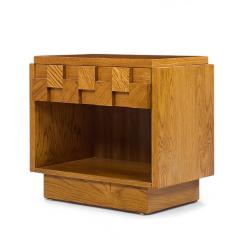  Lane Staccato Lane Staccato Brutalist Mid Century Oak Nightstands Pair - 4252460