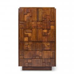  Lane Staccato Lane Staccato Brutalist Mid Century Walnut Armoire Dresser - 4316881