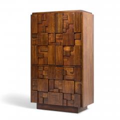  Lane Staccato Lane Staccato Brutalist Mid Century Walnut Armoire Dresser - 4316884