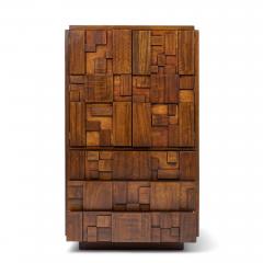  Lane Staccato Lane Staccato Brutalist Mid Century Walnut Armoire Dresser - 4316885