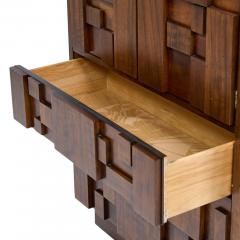  Lane Staccato Lane Staccato Brutalist Mid Century Walnut Armoire Dresser - 4316888