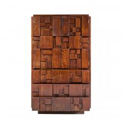  Lane Staccato Lane Staccato Brutalist Mid Century Walnut Armoire Dresser - 4422864