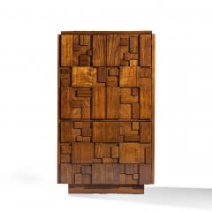  Lane Staccato Lane Staccato Brutalist Mid Century Walnut Armoire Dresser - 4454995
