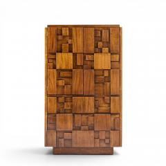  Lane Staccato Lane Staccato Brutalist Mid Century Walnut Armoire Dresser - 4573632
