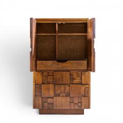  Lane Staccato Lane Staccato Brutalist Mid Century Walnut Armoire Dresser - 4573636