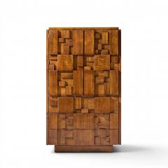  Lane Staccato Lane Staccato Brutalist Mid Century Walnut Armoire Dresser - 4687052