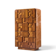  Lane Staccato Lane Staccato Brutalist Mid Century Walnut Armoire Dresser - 4753401