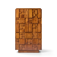  Lane Staccato Lane Staccato Brutalist Mid Century Walnut Armoire Dresser - 4753402