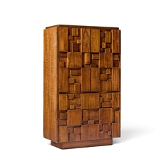  Lane Staccato Lane Staccato Brutalist Mid Century Walnut Armoire Dresser - 4753500