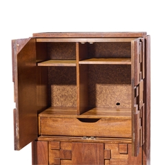  Lane Staccato Lane Staccato Brutalist Mid Century Walnut Armoire Highboy Dresser - 4780304