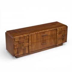  Lane Staccato Lane Staccato Brutalist Mid Century Walnut Credenza - 4440643