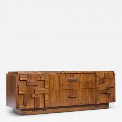  Lane Staccato Lane Staccato Brutalist Mid Century Walnut Credenza - 4441049