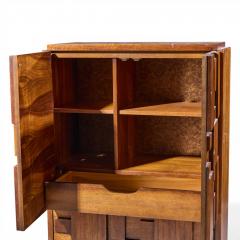  Lane Staccato Lane Staccato Brutalist Mid Century Walnut Highboy Armoire Dresser - 4573467