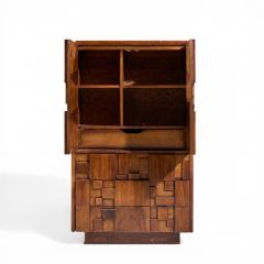  Lane Staccato Lane Staccato Brutalist Mid Century Walnut Highboy Armoire Dresser - 4573469