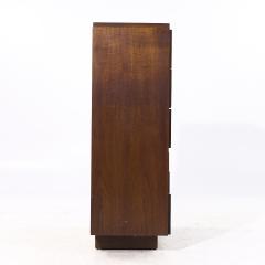  Lane Staccato Lane Staccato Brutalist Mid Century Walnut Highboy Dresser - 4022306