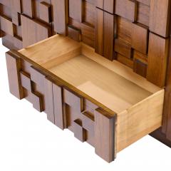  Lane Staccato Lane Staccato Brutalist Mid Century Walnut Lowboy Dresser - 4336825