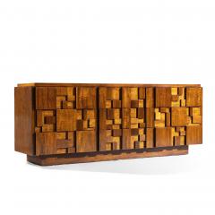  Lane Staccato Lane Staccato Brutalist Mid Century Walnut Lowboy Dresser - 4454982