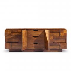  Lane Staccato Lane Staccato Brutalist Mid Century Walnut Lowboy Dresser - 4484637