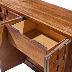  Lane Staccato Lane Staccato Brutalist Mid Century Walnut Lowboy Dresser - 4489502