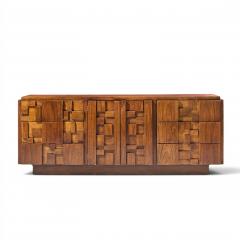  Lane Staccato Lane Staccato Brutalist Mid Century Walnut Lowboy Dresser - 4687023