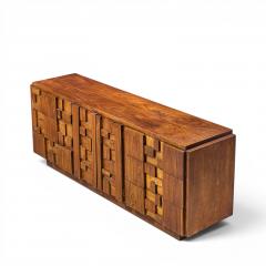  Lane Staccato Lane Staccato Brutalist Mid Century Walnut Lowboy Dresser - 4687028