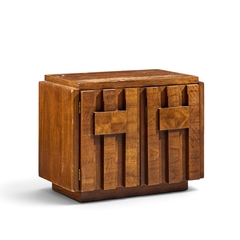  Lane Staccato Lane Staccato Brutalist Mid Century Walnut Nightstand - 4728844