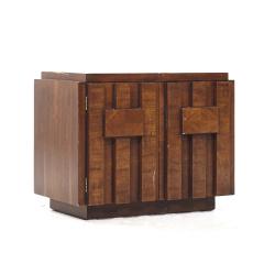  Lane Staccato Lane Staccato Brutalist Mid Century Walnut Nightstands Pair - 3894069