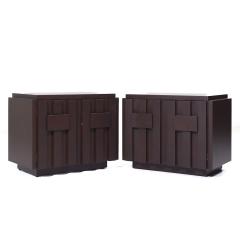  Lane Staccato Lane Staccato Brutalist Mid Century Walnut Nightstands Pair - 3932452