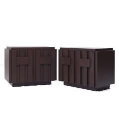  Lane Staccato Lane Staccato Brutalist Mid Century Walnut Nightstands Pair - 3932453