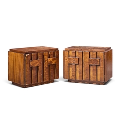  Lane Staccato Lane Staccato Brutalist Mid Century Walnut Nightstands Pair - 4804723