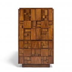  Lane Staccato Lane Staccato Mid Century Brutalist Walnut Armoire - 4388317