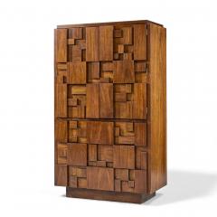  Lane Staccato Lane Staccato Mid Century Brutalist Walnut Armoire - 4388319