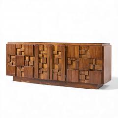  Lane Staccato Lane Staccato Mid Century Brutalist Walnut Lowboy Dresser - 4388333
