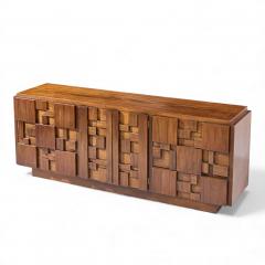  Lane Staccato Lane Staccato Mid Century Brutalist Walnut Lowboy Dresser - 4388337