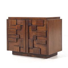  Lane Staccato Lane Staccato Mid Century Brutalist Walnut Nightstands Pair - 3882187