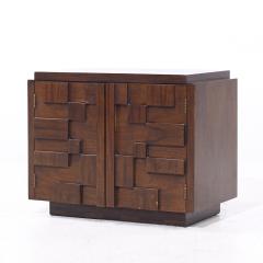 Lane Staccato Lane Staccato Mid Century Brutalist Walnut Nightstands Pair - 4075425