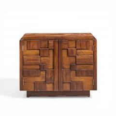  Lane Staccato Lane Staccato Mid Century Brutalist Walnut Nightstands Pair - 4562007