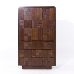  Lane Staccato Lane Staccato Mid Century Walnut Brutalist Highboy Armoire - 4074557
