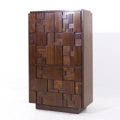  Lane Staccato Lane Staccato Mid Century Walnut Brutalist Highboy Armoire - 4074558