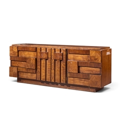  Lane Staccato Lane Staccato Mid Century Walnut Brutalist Lowboy Dresser - 4804540
