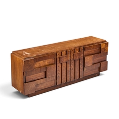  Lane Staccato Lane Staccato Mid Century Walnut Brutalist Lowboy Dresser - 4804544